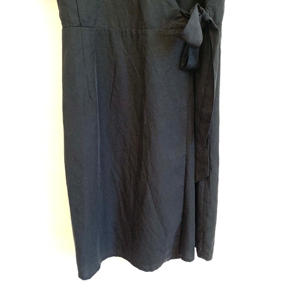 NEW Frank & Oak Short Sleeved Black Wrap Dress Size L - Picture 5 of 14